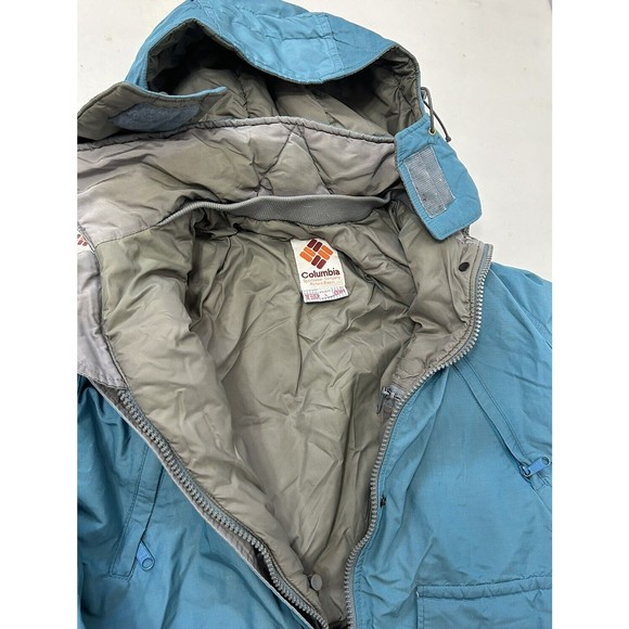 Vintage Columbia Hooded Trench Coat Insulated Thinsulate Size Large‎ Teal Winter - Picture 7 of 14